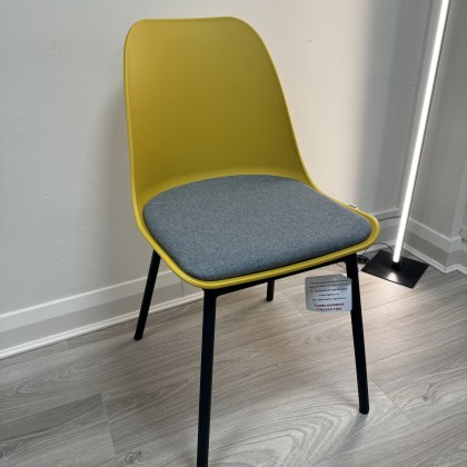 Set of 2 Pepper Dining Chair - Yellow with Grey Seat