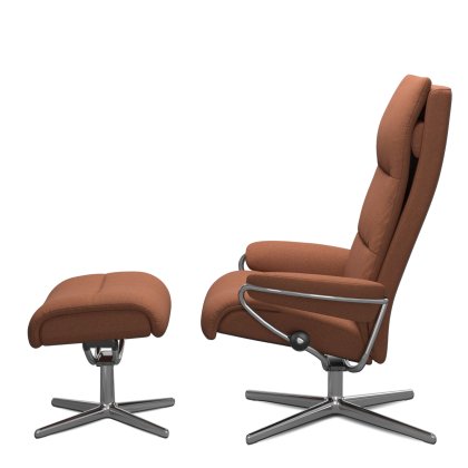 Tokyo w/ Headrest Urban Cross (High Base) Chair w/ footstool