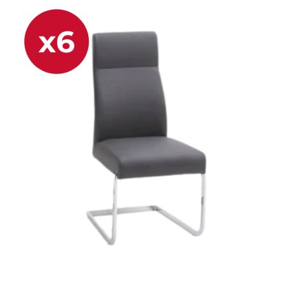 Set of 6 Dante - Grey Dining Chairs Set of 6 Dante - Grey Dining Chairs