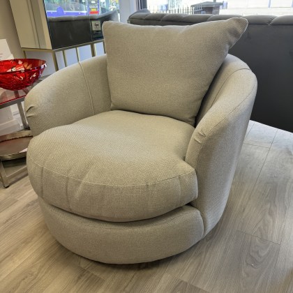 Charlie - Mini Swivel Cuddler Chair in Sweet Marl Fabric