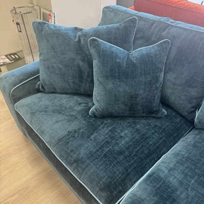 Harlem - Large Chaise Sofa in Teal Fabric