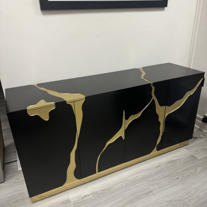 Black & Gold Glamour Sideboard - 4 Door Black & Gold Glamour Sideboard - 4 Door