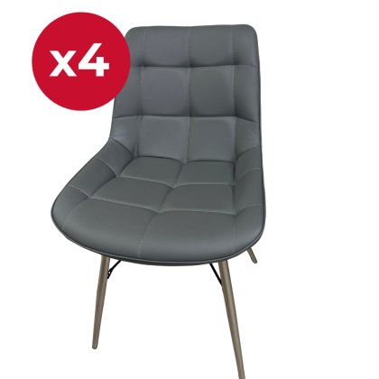 Set of 4 Molina - Grey Dining Chairs Set of 4 Molina - Grey Dining Chairs