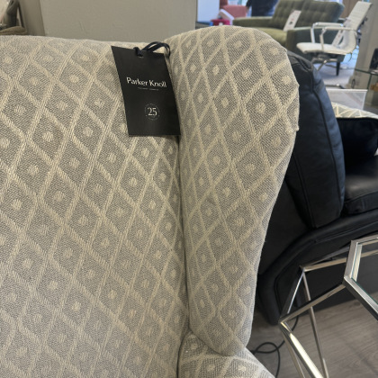 Parker Knoll York - Wing Chair in Diamond Pattern Fabric