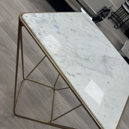 Priya - Marble & Brass Style Lamp Table