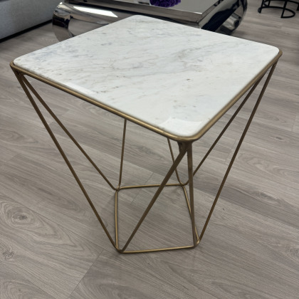 Priya - Marble & Brass Style Lamp Table Priya - Marble & Brass Style Lamp Table