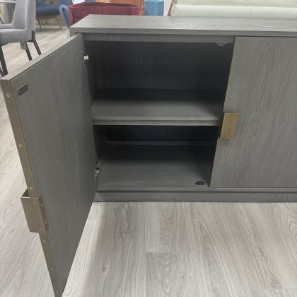 Contemporary Wood with Brass Two Door Sideboard