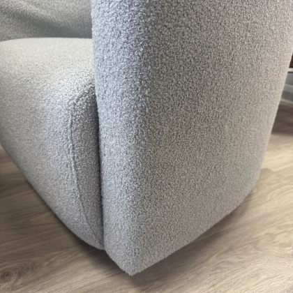 Calia Italia - Hotel Chair with Swivel - Teddy Platinum Fabric