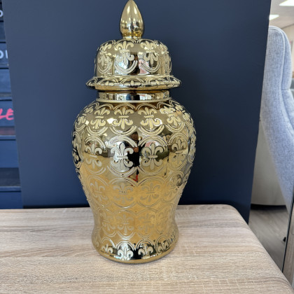 Medium Gold Ceramic Ginger Jar Medium Gold Ceramic Ginger Jar