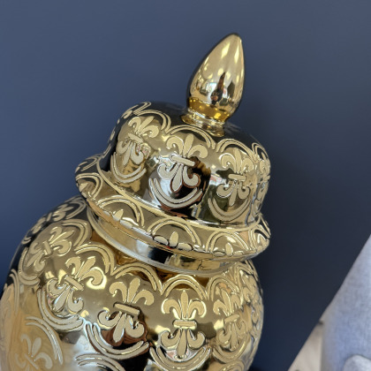 Medium Gold Ceramic Ginger Jar