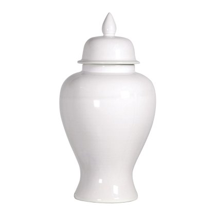 Large White Lidded Ginger Jar Large White Lidded Ginger Jar