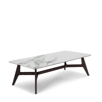 Natuzzi Editions - Plettro Coffee Table - Statuario Ceramic/Brown Ash Natuzzi Editions - Plettro Coffee Table - Statuario Ceramic/Brown Ash