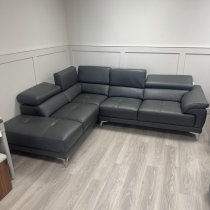 Solar LHF Corner Sofa in Stone Leather Solar LHF Corner Sofa in Stone Leather