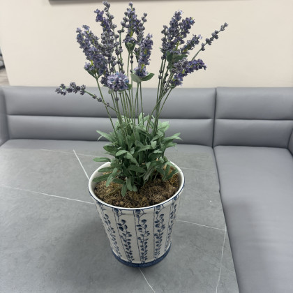 Ceramic Pot with Faux Lavender