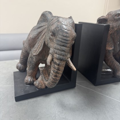 XL Set of 2 Bookends - Elephants