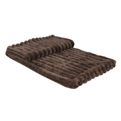 Cocoa Faux Fur Ribbed Throw Cocoa Faux Fur Ribbed Throw