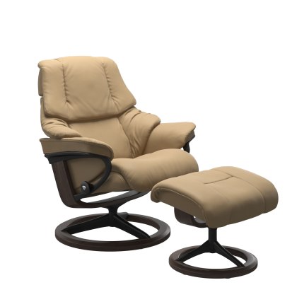 Black Friday Stressless Reno - Chair & Stool with Signature Base Black Friday Stressless Reno - Chair & Stool with Signature Base
