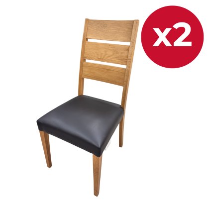 Set of 2 - Oak Chairs Set of 2 - Oak Chairs