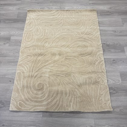 100% Wool - Relief Cream Paisley Luxury Rug 100% Wool - Relief Cream Paisley Luxury Rug