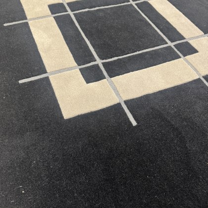 Black - Art Deco Style Rug - XL