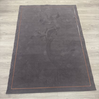 Louis De Poortere - Carved Grey with Leather Luxury Rug Louis De Poortere - Carved Grey with Leather Luxury Rug