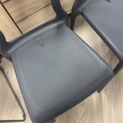 Set of 2 - Stackable Anthracite Chairs Set of 2 - Stackable Anthracite Chairs