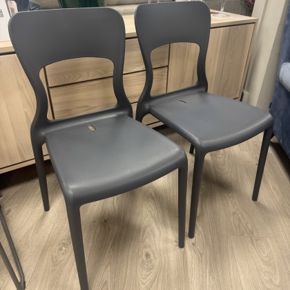 Set of 2 - Stackable Anthracite Chairs Set of 2 - Stackable Anthracite Chairs