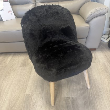 Black Faux Fur Occasional Chair