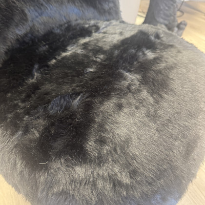 Black Faux Fur Occasional Chair