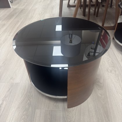 Jual Black Glass and Walnut Lamp Table
