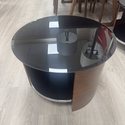 Jual Black Glass and Walnut Lamp Table