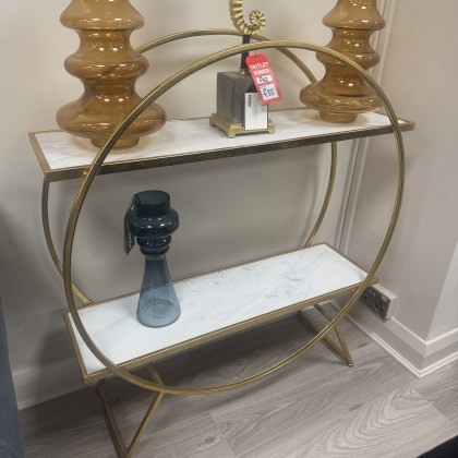 Brass and Marble Open Shelf Unit Brass and Marble Open Shelf Unit