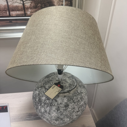 Aged Round Table Lamp - Solid Concrete - Broken Aged Round Table Lamp - Solid Concrete - Broken