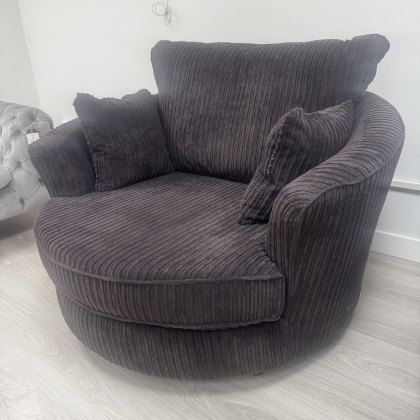 Chocolate Corduroy Cuddler Chair