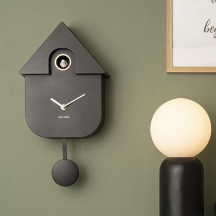 Wall Clock Modern Cuckoo - Black Wall Clock Modern Cuckoo - Black