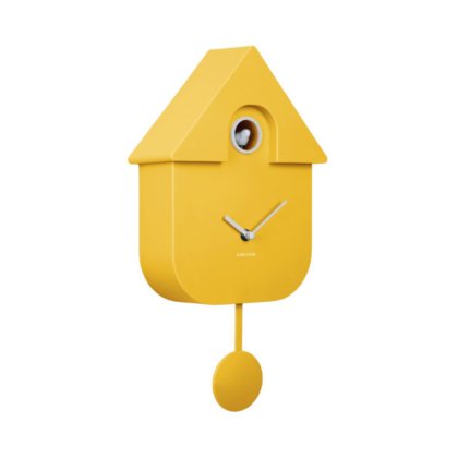 Wall Clock Modern Cuckoo - Bright Yellow Wall Clock Modern Cuckoo - Bright Yellow