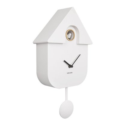 Wall Clock Modern Cuckoo - white