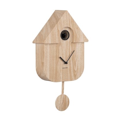Wall Clock Modern Cuckoo - Light Wood Print