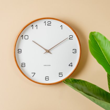 Wall Clock Acento - Wood White Wall Clock Acento - Wood White