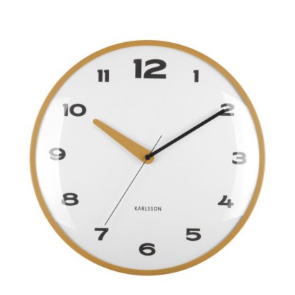 Wall Clock Brisk Dome - Ochre Yellow