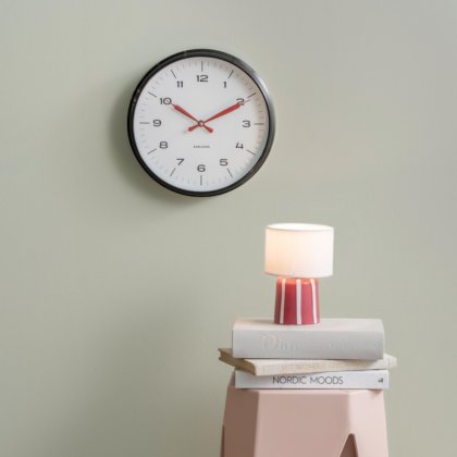 Wall Clock Modern Factory - Jungle Black with Bright Red Wall Clock Modern Factory - Jungle Black with Bright Red