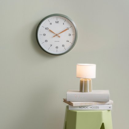 Wall Clock Modern Factory - Jungle Green with Ochre Yellow Wall Clock Modern Factory - Jungle Green with Ochre Yellow