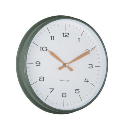 Wall Clock Modern Factory - Jungle Green with Ochre Yellow Wall Clock Modern Factory - Jungle Green with Ochre Yellow