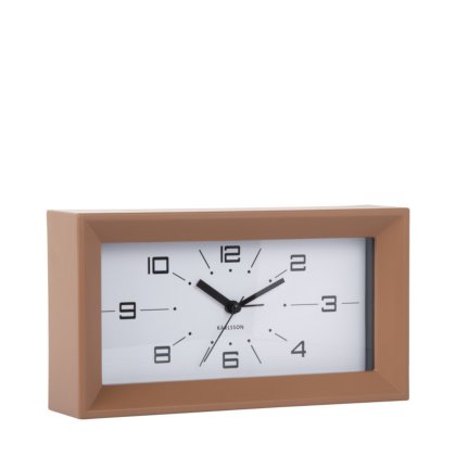 Alarm Clock Lujo Rectangle - Mocha Brown