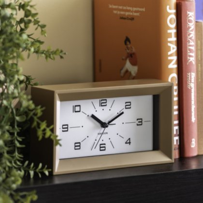 Alarm Clock Lujo Rectangle - Mocha Brown