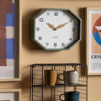 Wall Clock Modern Factory Octagon - Jungle Green Wall Clock Modern Factory Octagon - Jungle Green