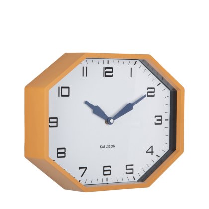 Wall Clock Modern Factory Octagon - Ochre Yellow Wall Clock Modern Factory Octagon - Ochre Yellow