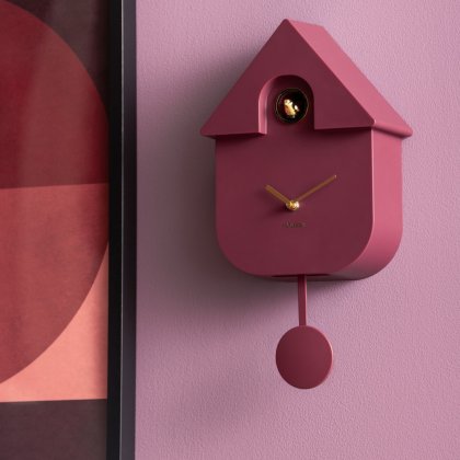 Wall Clock Modern Cuckoo Oro - Dark Mauve