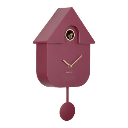 Wall Clock Modern Cuckoo Oro - Dark Mauve