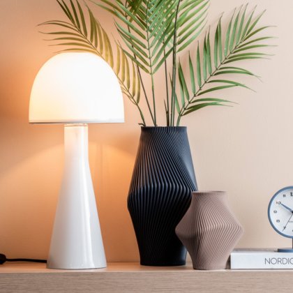 Bombin Glass Table Lamp - White